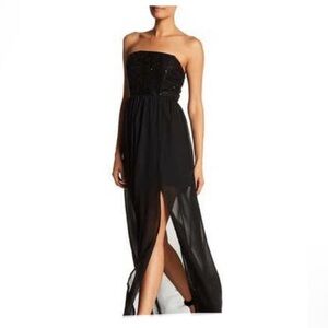 Elegant sleeveless Black Lace & sequin Evening Gown NWT